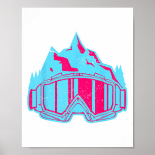 Ski Bril Retro Vintage 80s 90s Skiën Poster
