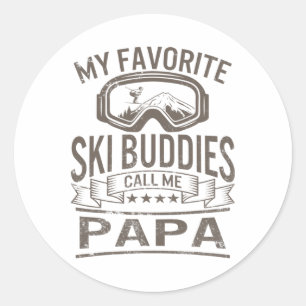 Ski Buddies Papa Skibril Snowboarding Grand Ronde Sticker