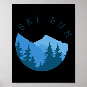 Ski Bum Sneeuw Skiën Shirt, Wintersporten Poster