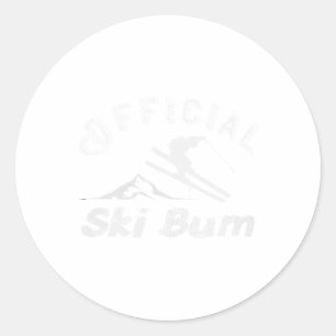 Ski Bum T Shirt - Officiële Ski Bum Skiën Shirt Ronde Sticker