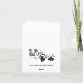 Ski Bunny Feestdagen Kaart (Achterkant)