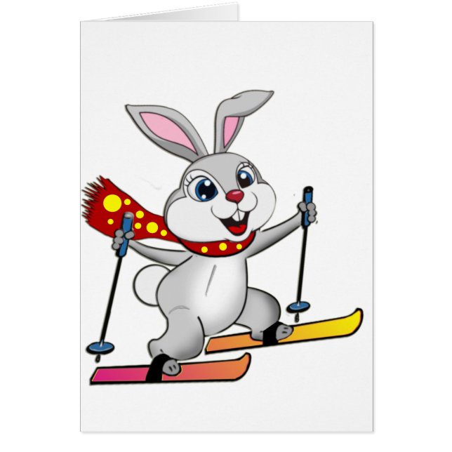 Ski Bunny - Funny and Cute Cartoon (Voorkant)