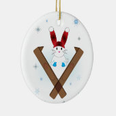 Ski Bunny Keramisch Ornament (Rechts)