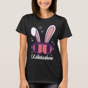 Ski bunny knuffel konijnenoren met sneeuwvlokken e t-shirt