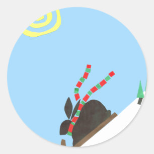 Ski Bunny Ronde Sticker