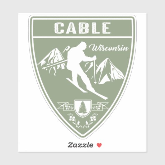 Ski Cable Wisconsin Sticker (Vel)