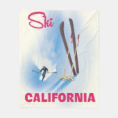 Ski California Reisposter Fleece Deken (Voorkant)