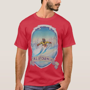 Ski California Retro Snow Sking T-shirt