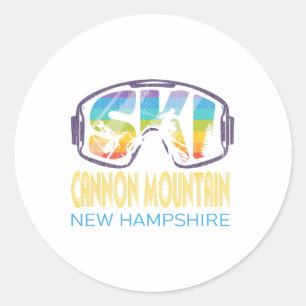 Ski Cannon Mountain New Hampshire Skiing Vacation Ronde Sticker