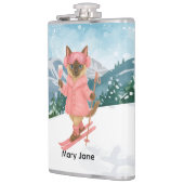 Ski Cat skiet in Roze Bachelorette-feestje  Heupfles (Links)