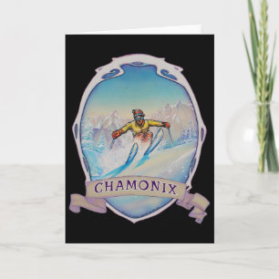 Ski Chamonix, Frankrijk Oude Sneeuwschaatvakantie Kaart