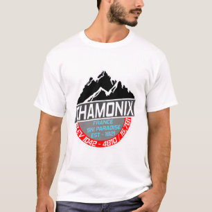 Ski Chamonix T Shirt Mont Blanc Frankrijk Skiën Pa