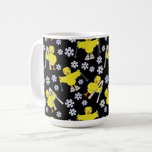 Ski Chick Pattern Coffee Mok (Voorkant links)