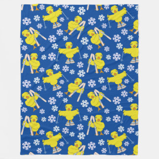 Ski Chick Pattern Fleece Deken