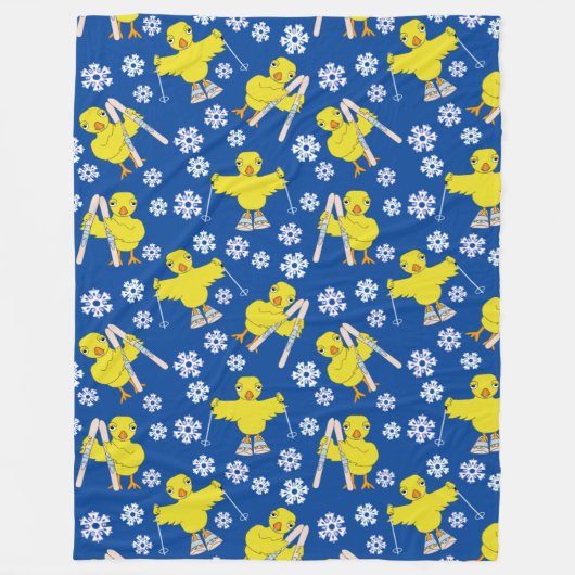 Ski Chick Pattern Fleece Deken (Voorkant)