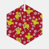 Ski Chick Pattern Glas Ornament (Achterkant)