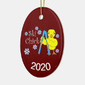 Ski Chick Tekst Keramisch Ornament (Links)