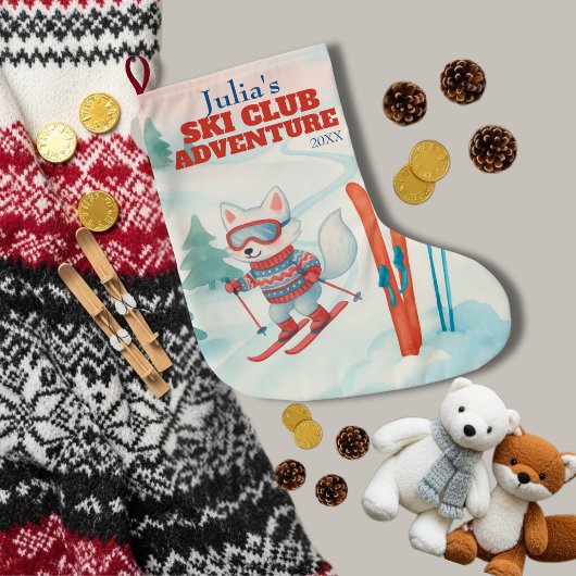 Ski Club Adventure Baby Arctic Fox Grote Kerstsok