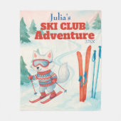 Ski Club Adventure Name Arctic Fox Fleece Deken (Voorkant)