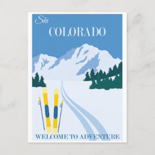 Ski Colorado Mountains Travel Briefkaart