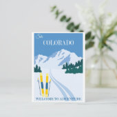  Ski Colorado Mountains Travel Briefkaart (Staand voorkant)