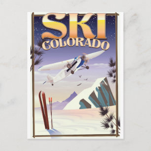 Ski colorado vintage reisposter briefkaart