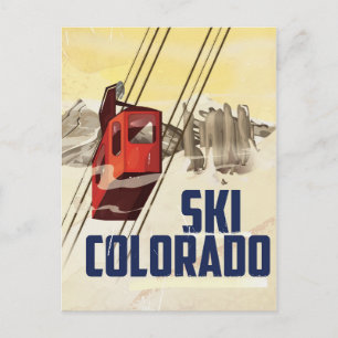Ski! Colorado vintage reisposter Briefkaart