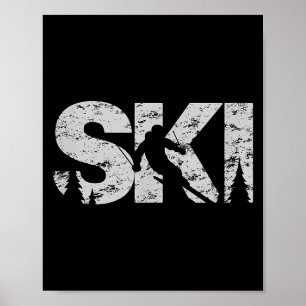 Ski Cool Skistijl Alne Skier Cadeau Vrouwen Mannen Poster