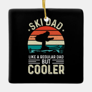 Ski Dad Keramisch Ornament