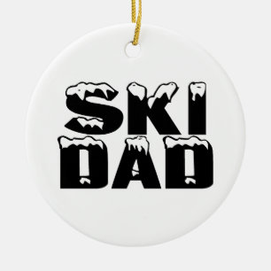 Ski Dad Keramisch Ornament