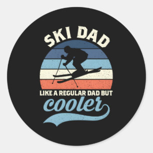 Ski Dad Skiing Skiing Dad Ronde Sticker