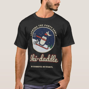 Ski-daddle Grappige Skiende Pinguïn T-shirt