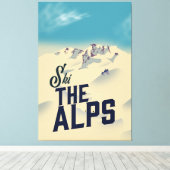 Ski De Alpen Canvas Afdruk (Insitu (Houten vloer))