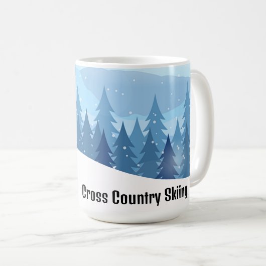 Ski de fond Design Café Mug (Devant droit)