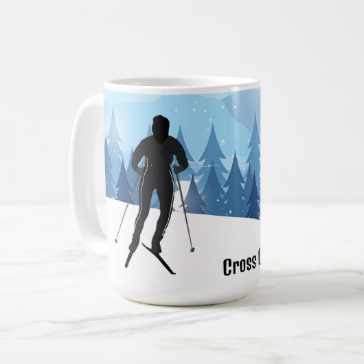 Ski de fond Design Café Mug (Devant gauche)