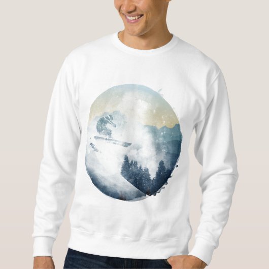 Ski de montagne d'hiver, Sweatshirt masculin (Devant)