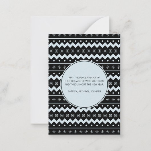 Ski d'hiver Bonne Vacances Mini Carte Note (Dos)