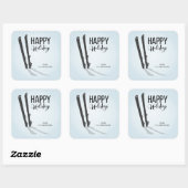 Ski d'hiver Happy Holidays Stickers Carrés (Feuille)