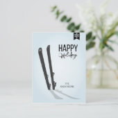 Ski d'hiver Joyeuses vacances Carte postale de Noë (Debout devant)