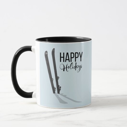 Ski d'hiver Joyeux vacances café Mug (Gauche)