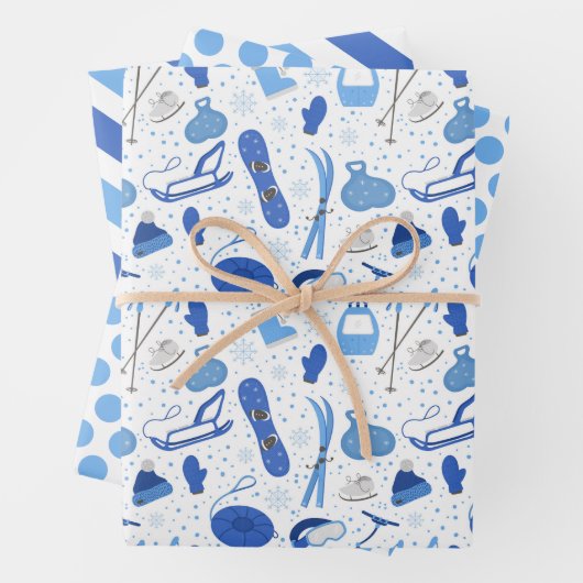 Ski d'hiver Sled Snowboard Enveloppement papier en (En situation)