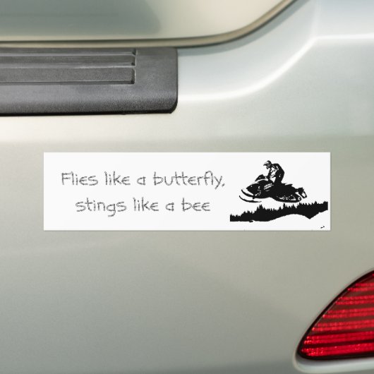 ski-doo-bkg.ai, vliegen als een vlinder, stings .. bumpersticker (Op auto)