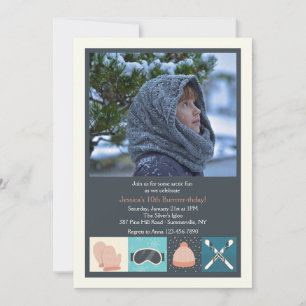 Ski Draag Fotouitnodiging Kaart