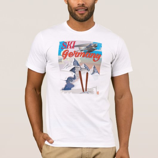 Ski Duitsland poster voor oldtimers T-shirt (Voorkant)