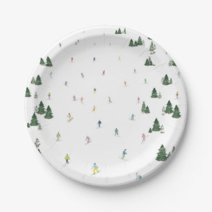 Ski en snowboard thema papier Borden Papieren Bordje