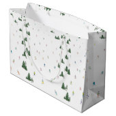 Ski en snowboard waterverf grote cadeautas winter (Achterkant Gekanteld)