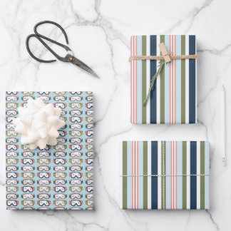 Ski- en snowboardbril & gestreepte cadeauverpakkin inpakpapier vel