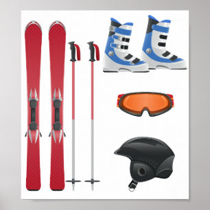 Ski Equipment Poster
