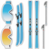 Ski Equipment Sticker Set (Devant)