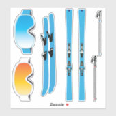 Ski Equipment Sticker Set (Feuille)